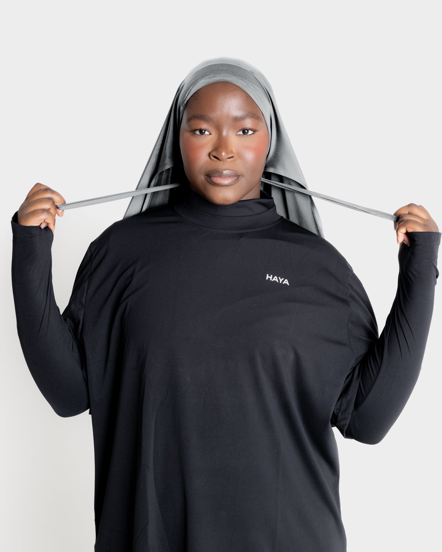 Tie-Back Sports Hijab - Space Grey