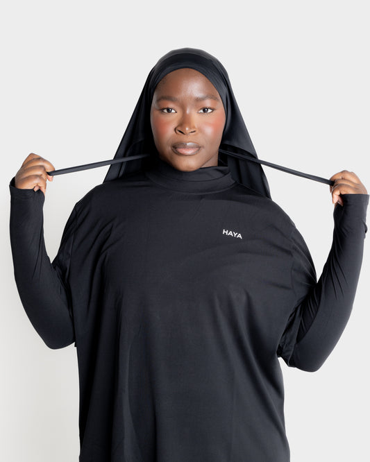 Tie-Back Sports Hijab - Black