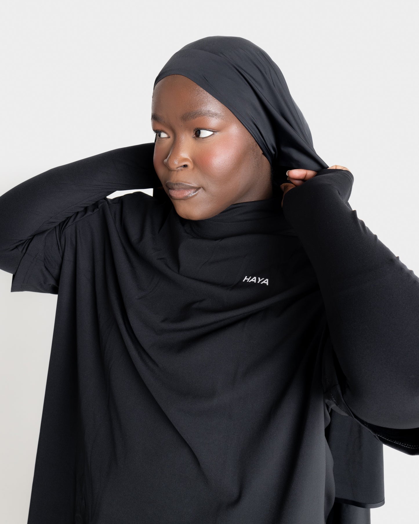 Tie-Back Sports Hijab - Black