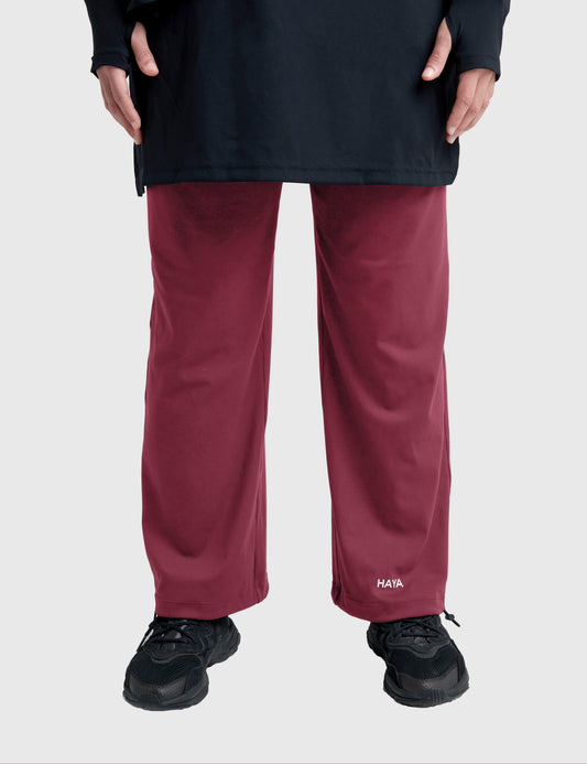 Wide Leg Pant - Burgundy
