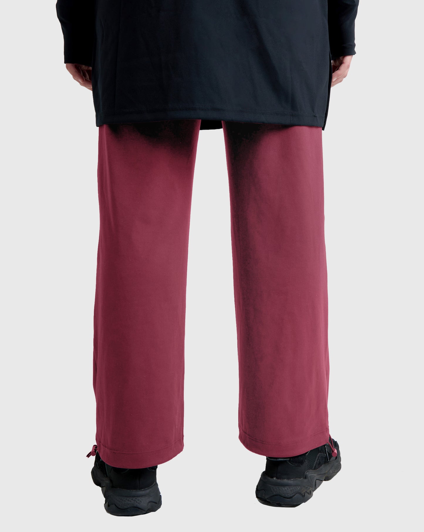 Wide Leg Pant - Burgundy