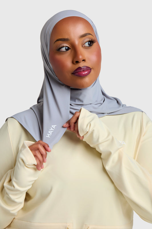 Tie-Back Sports Hijab - Space Grey