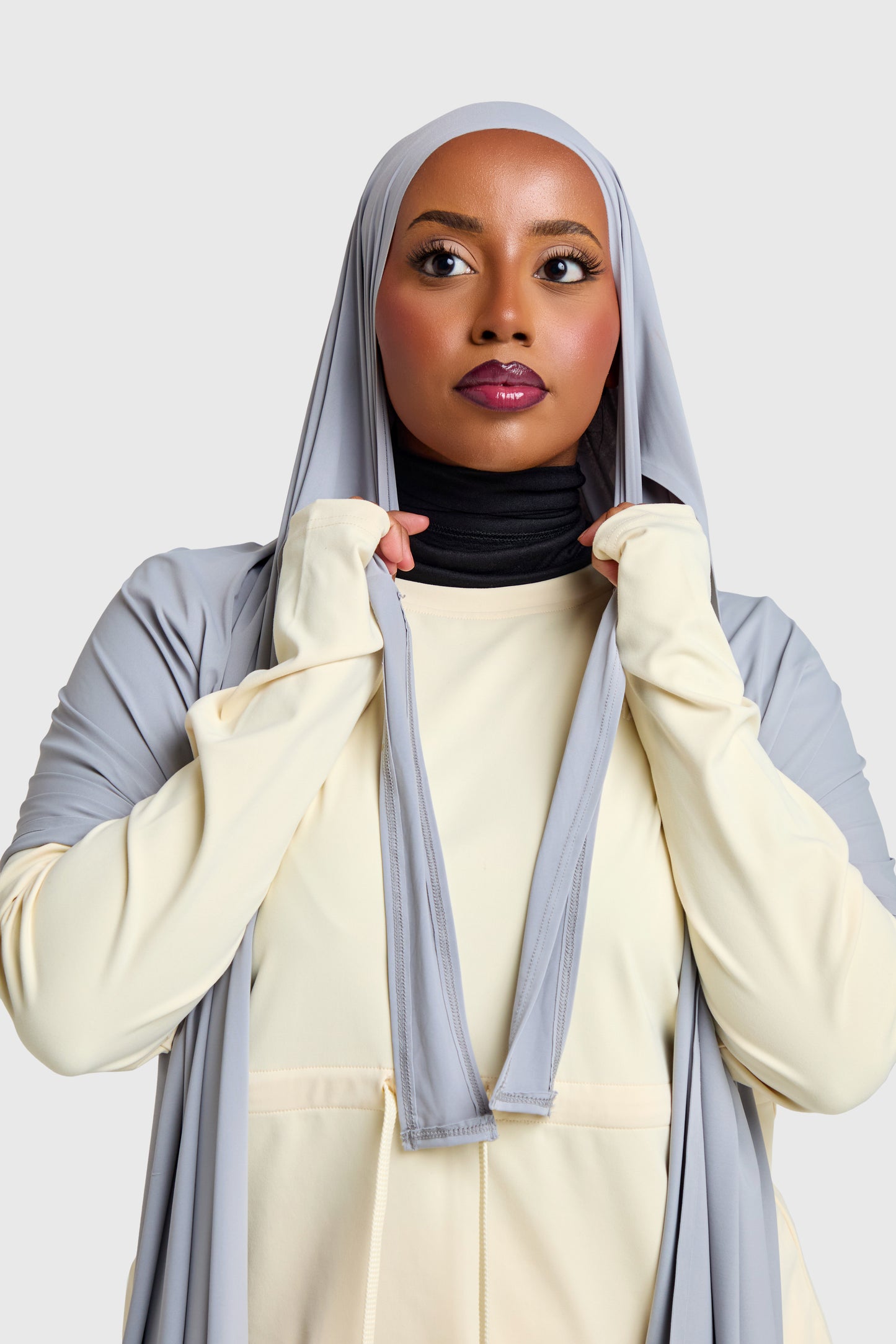 Tie-Back Sports Hijab - Space Grey