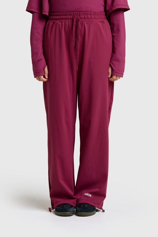 Wide Leg Pant - Burgundy