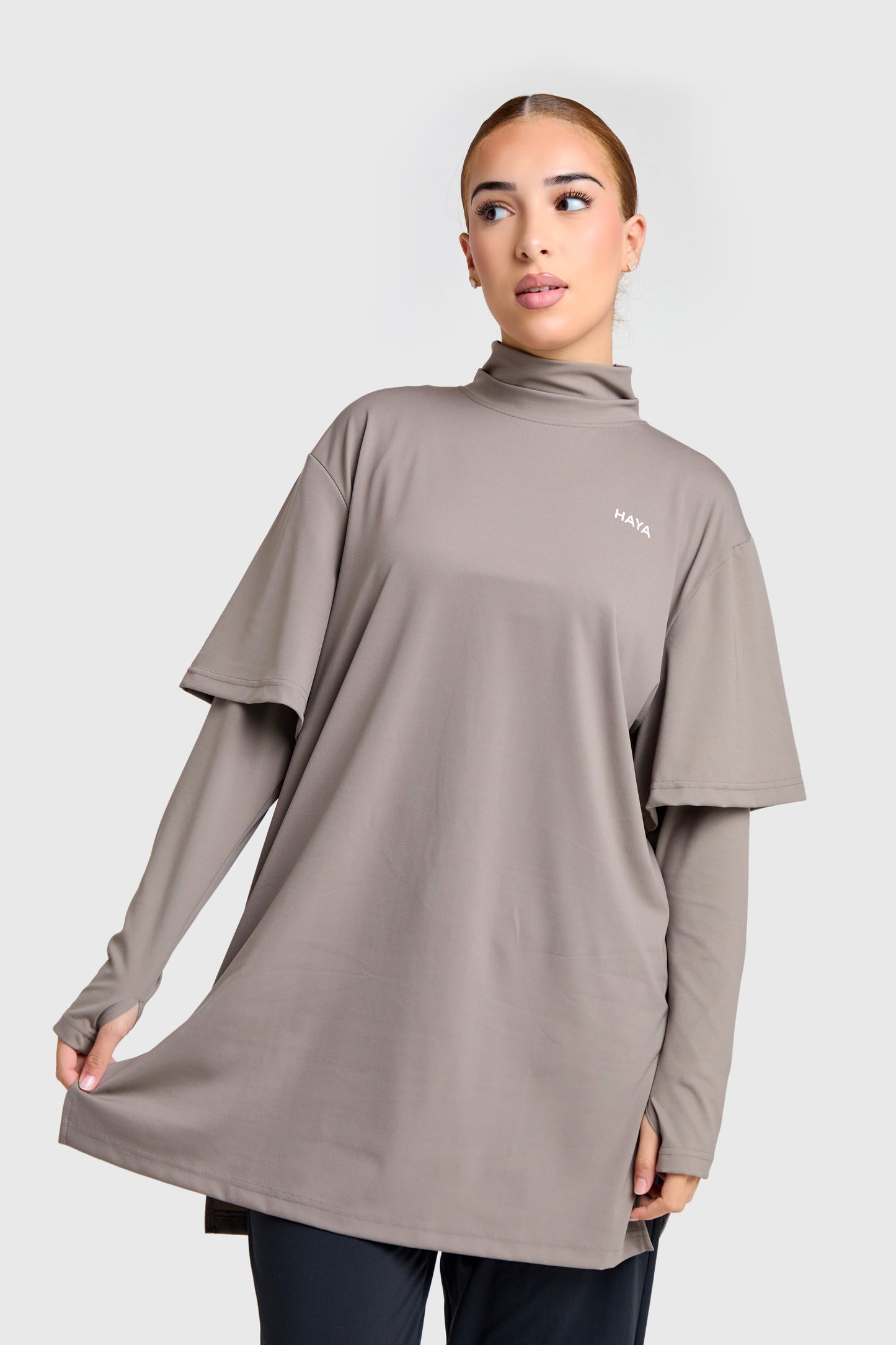 Oversized Active Tee - Coffee Brown