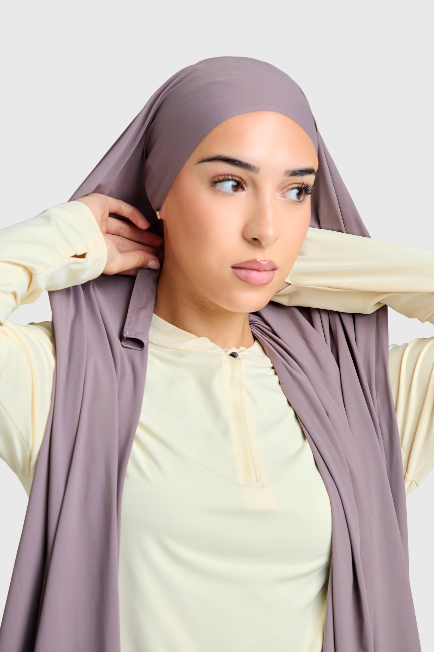 Tie-Back Sports Hijab - Nude Brown