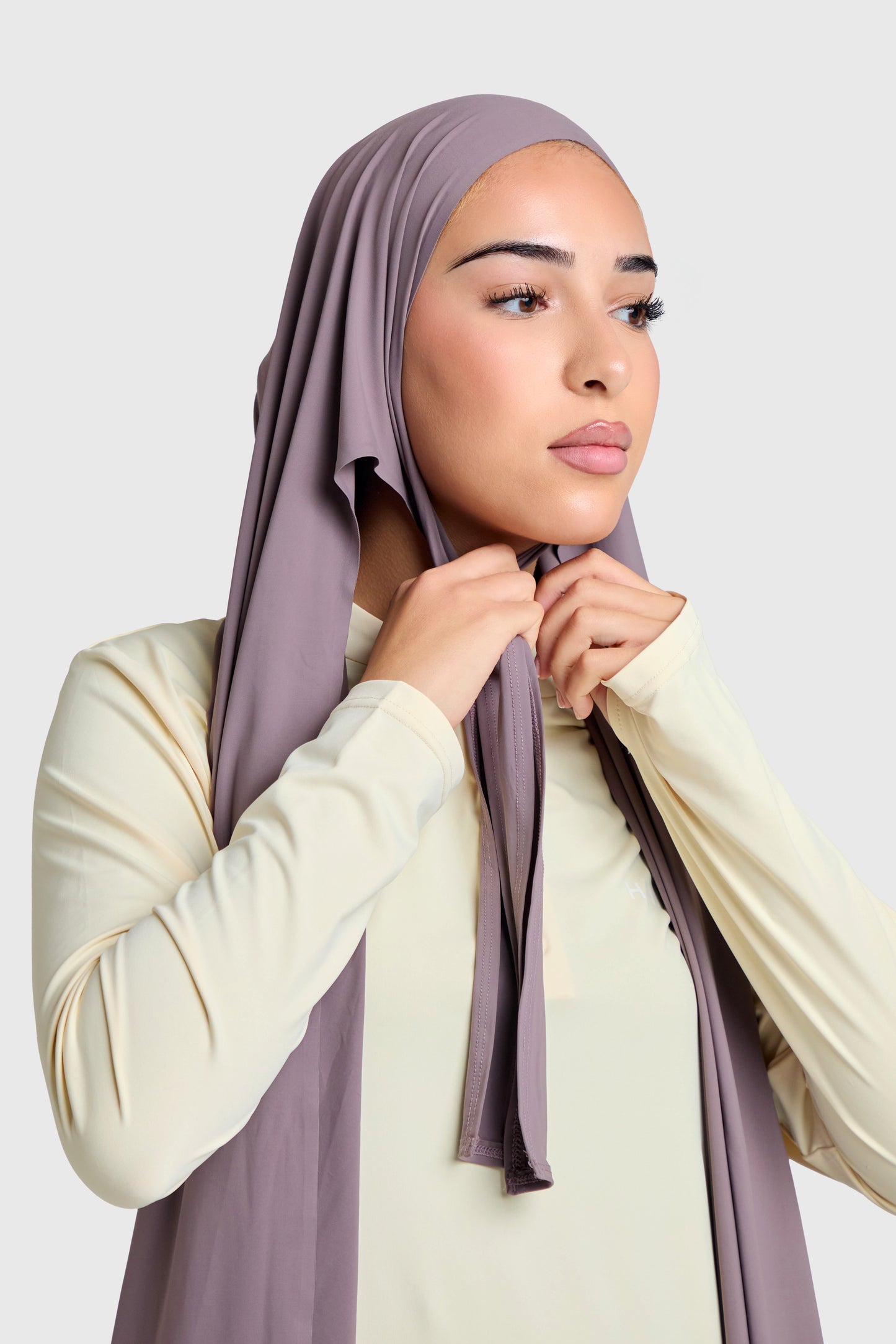 Tie-Back Sports Hijab - Nude Brown