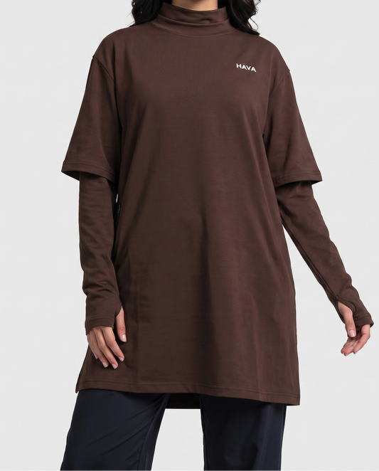 CottonMotion Oversized Active Tee - Espresso Brown