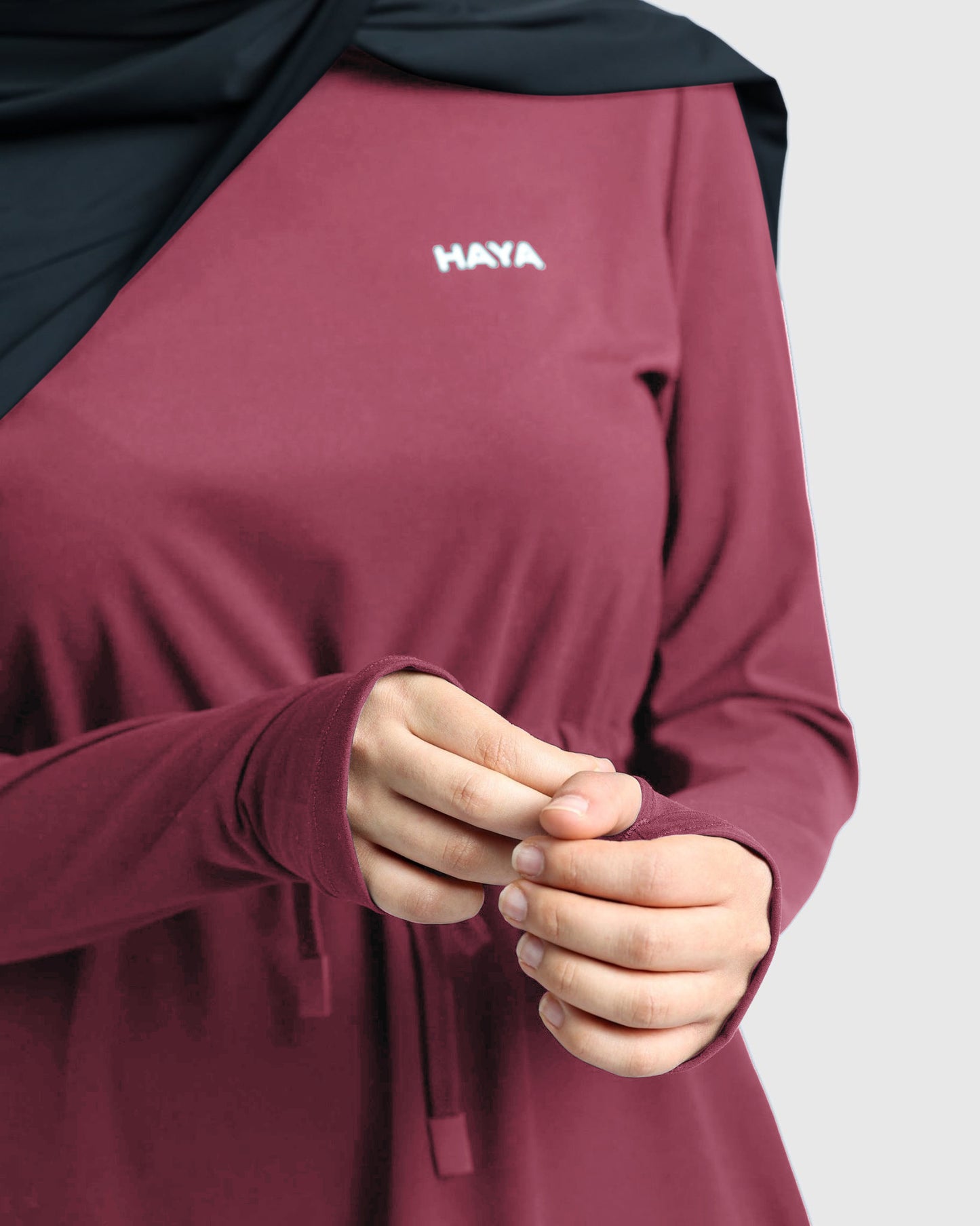 Modest Active Top - Burgundy
