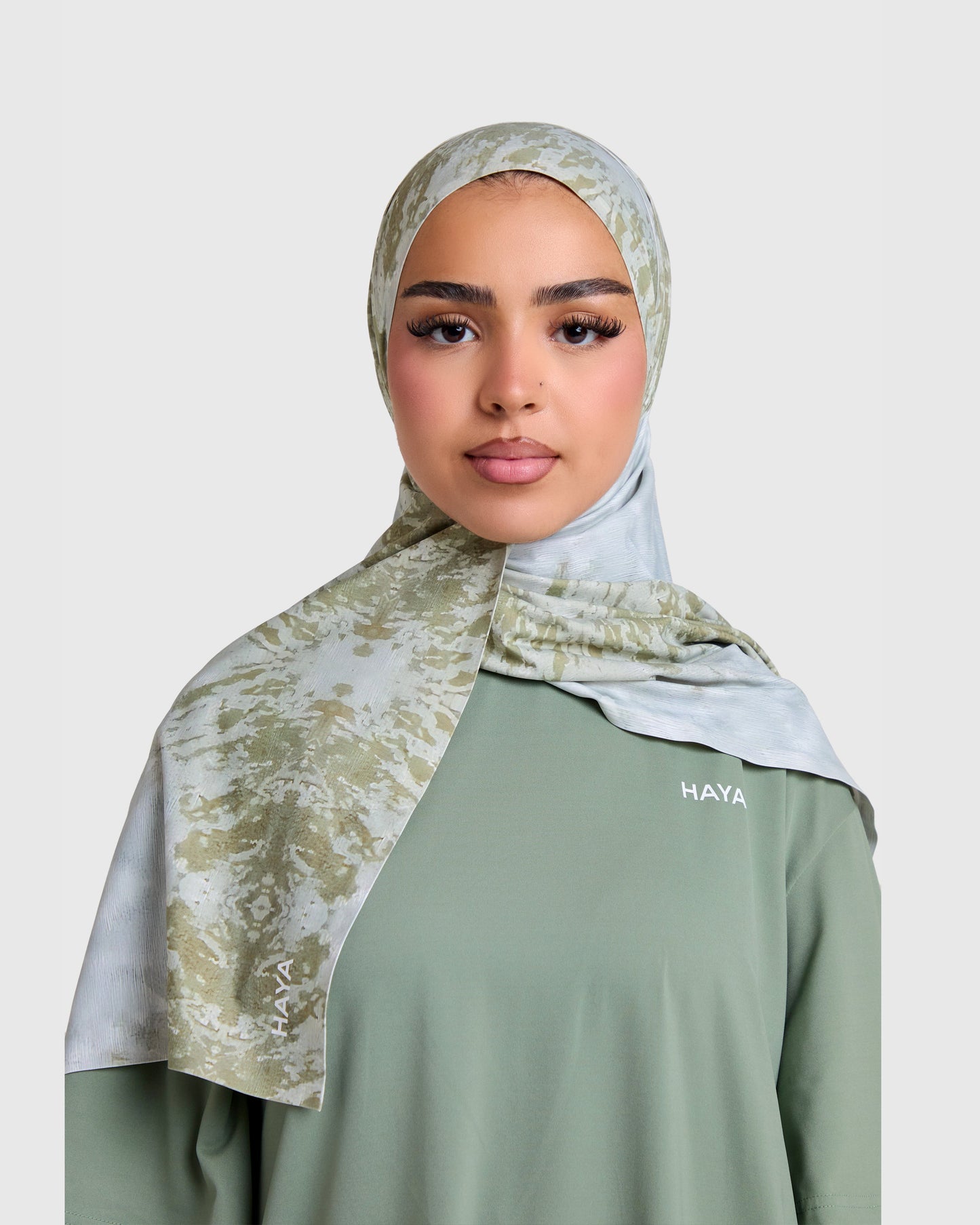 Printed Sports Hijab - Olive