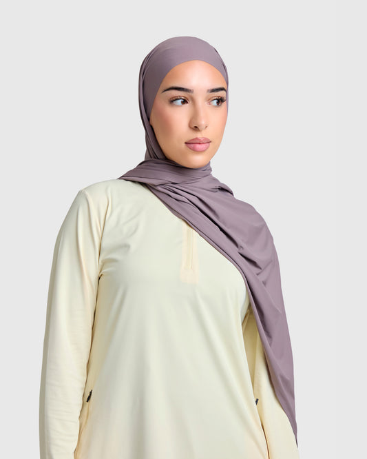 Tie-Back Sports Hijab - Nude Brown