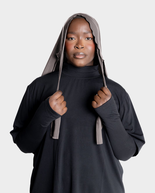 Tie-Back Sports Hijab - Nude Brown