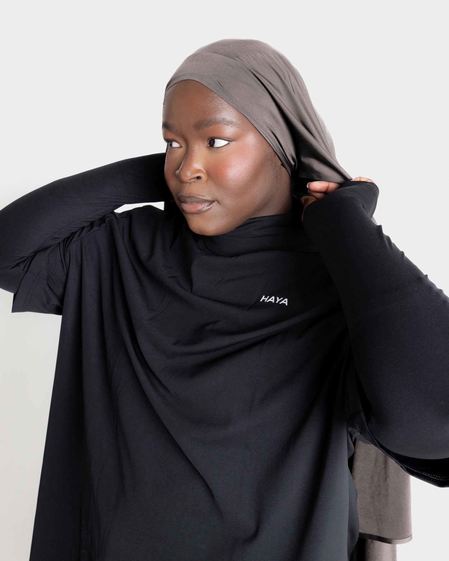 Tie-Back Sports Hijab - Nude Brown