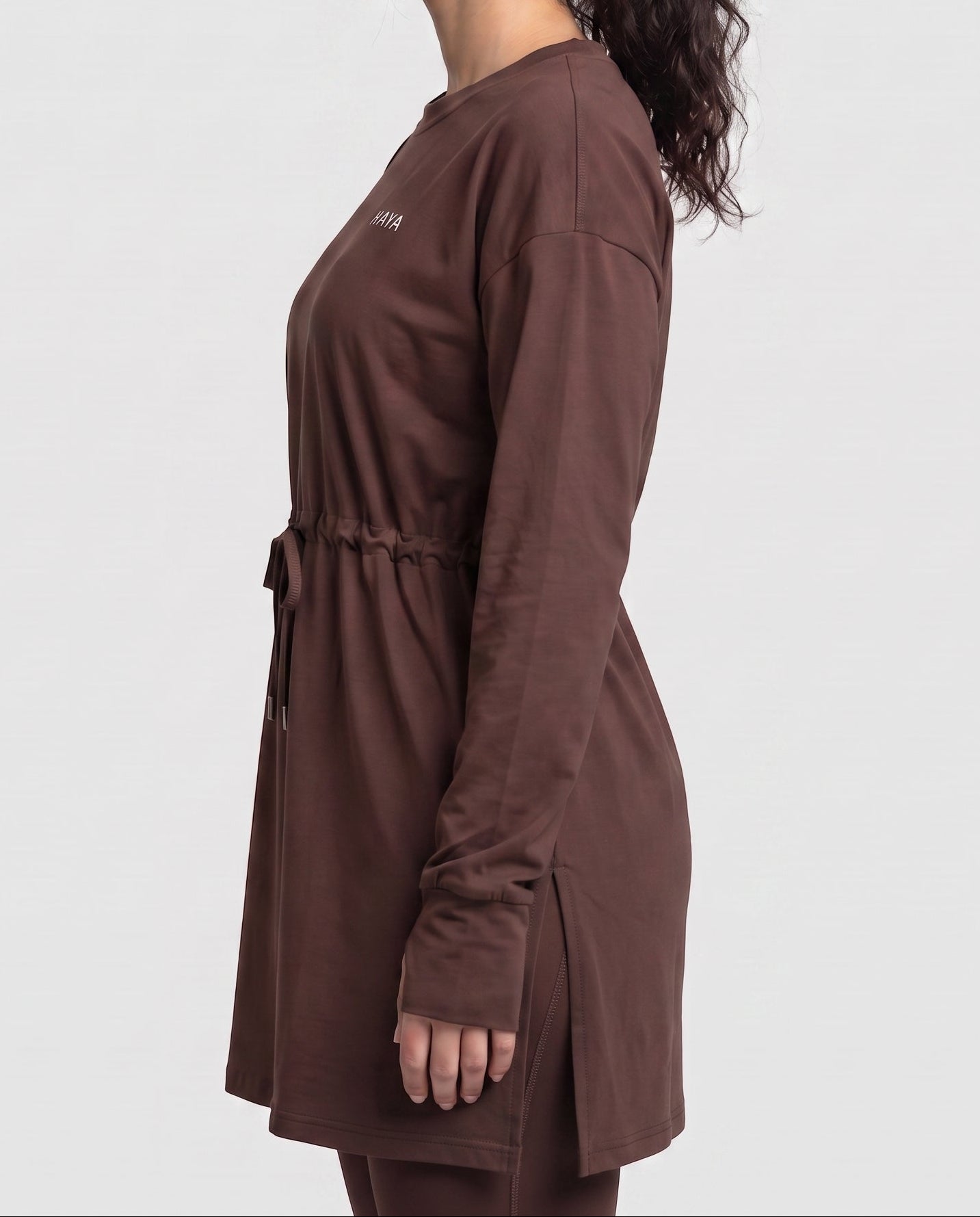CottonMotion Modest Active Top - Espresso Brown