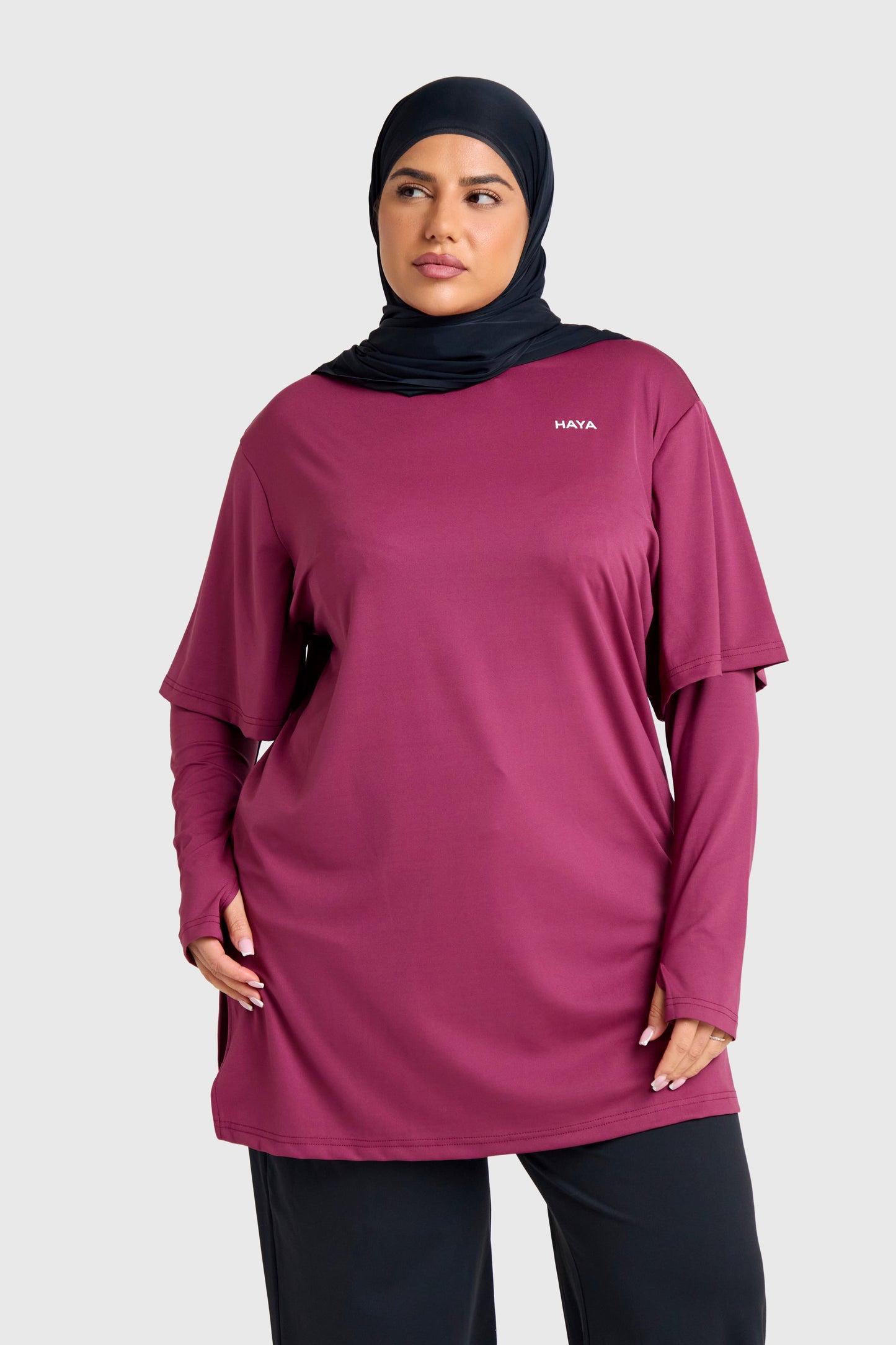Oversized Active Tee - Burgundy