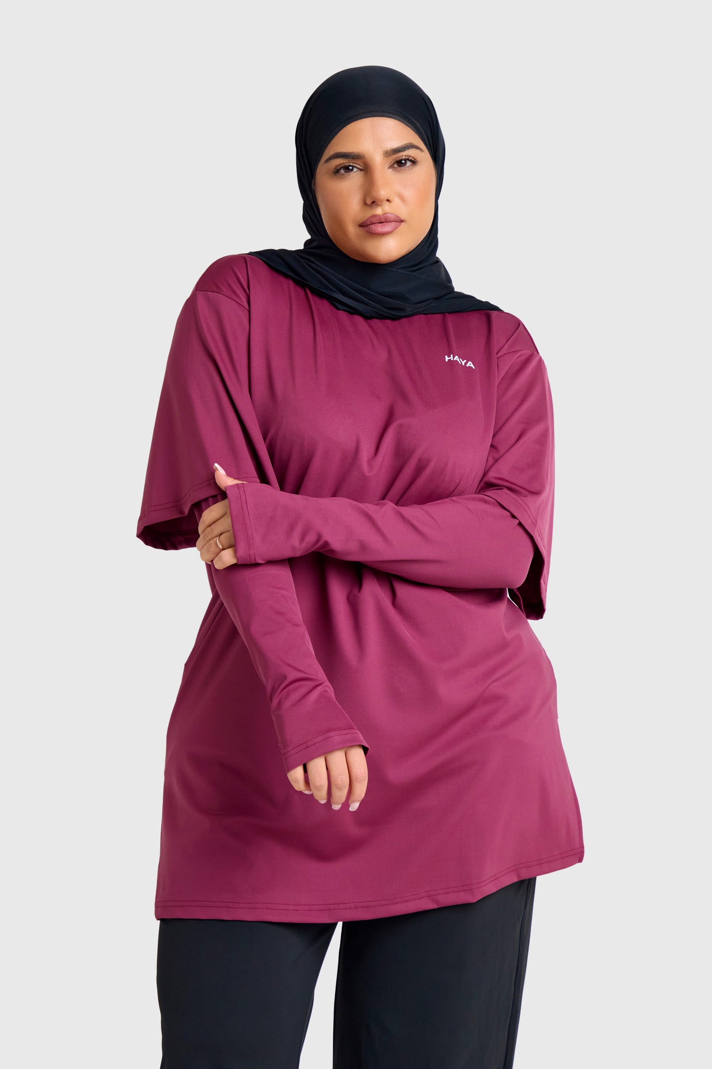 Oversized Active Tee - Burgundy