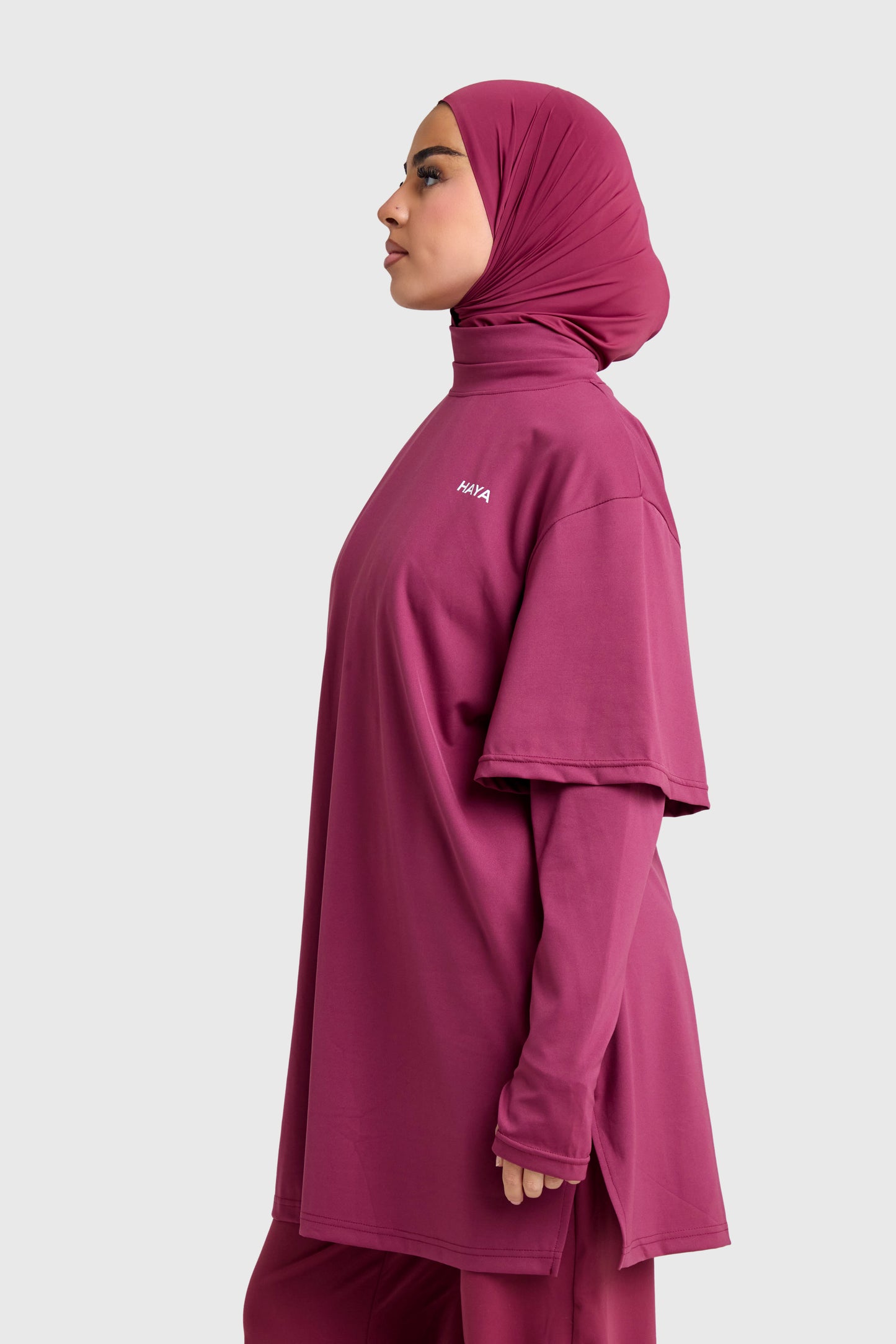 Oversized Active Tee - Burgundy