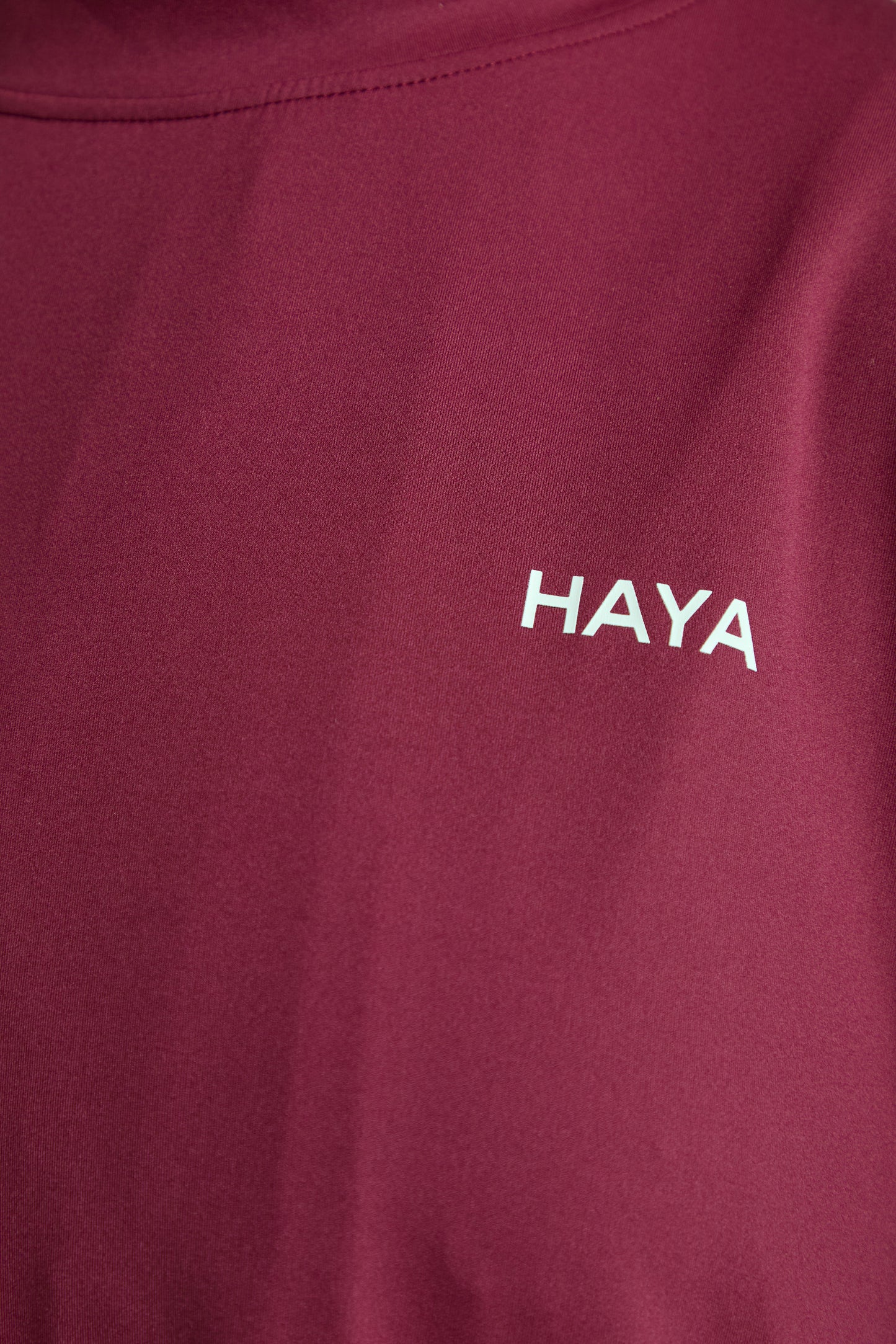 Oversized Active Tee - Burgundy