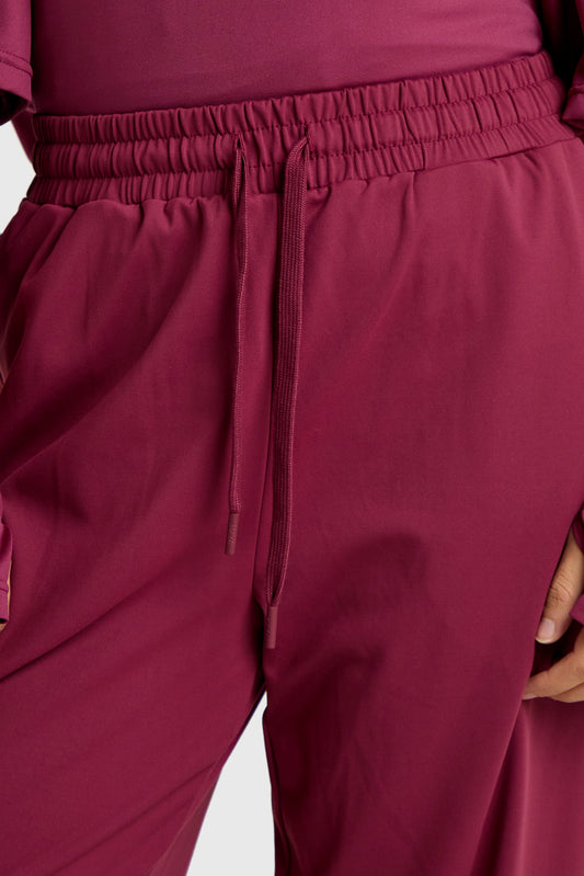 Wide Leg Pant - Burgundy