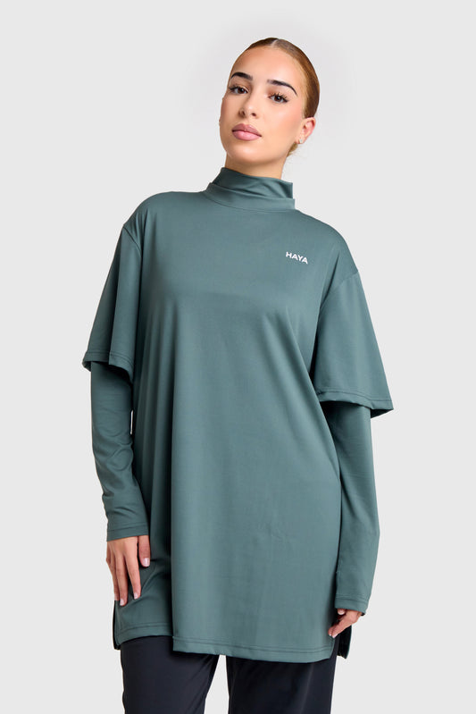 Oversized Active Tee - Charcoal Grey