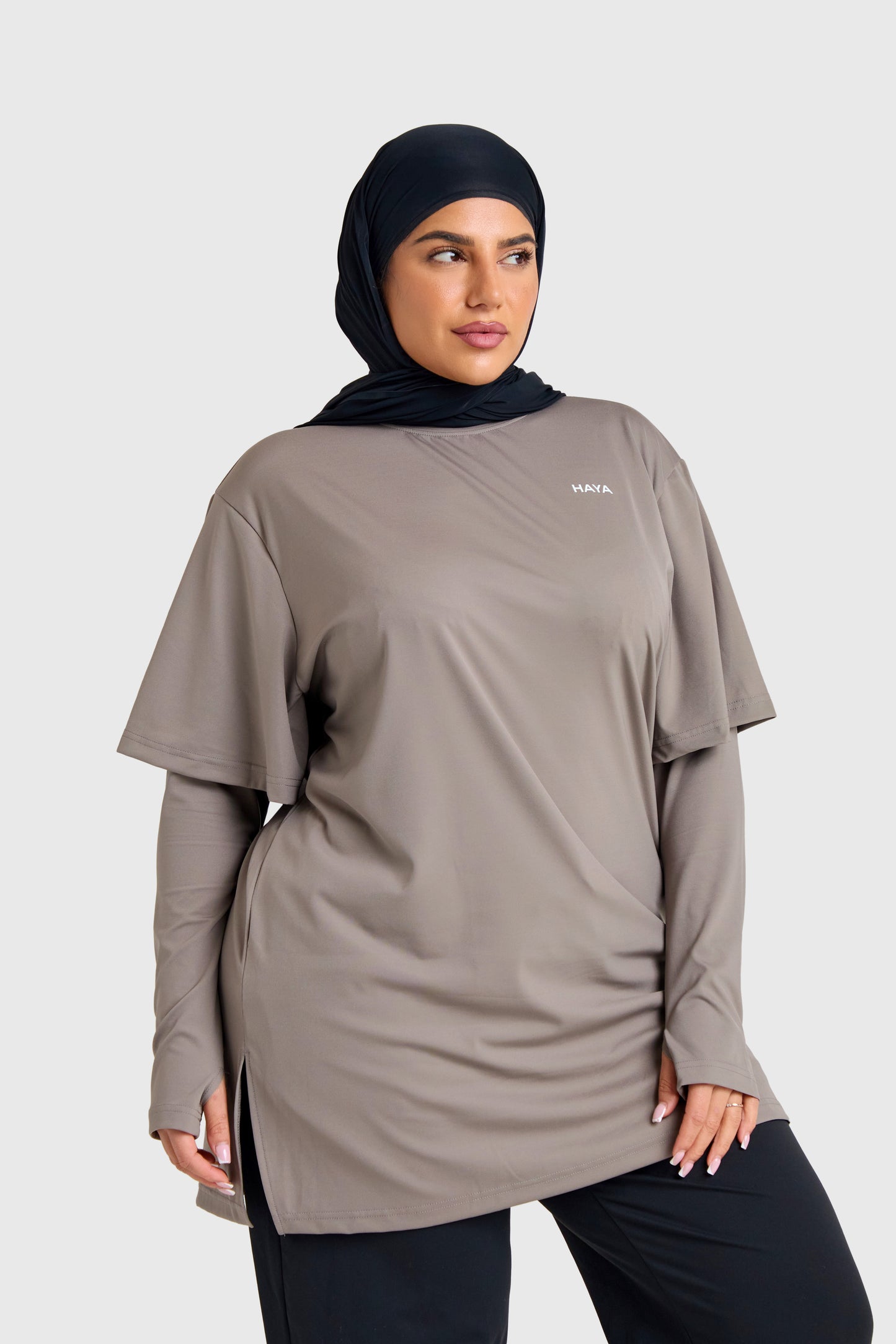 Oversized Active Tee - Coffee Brown