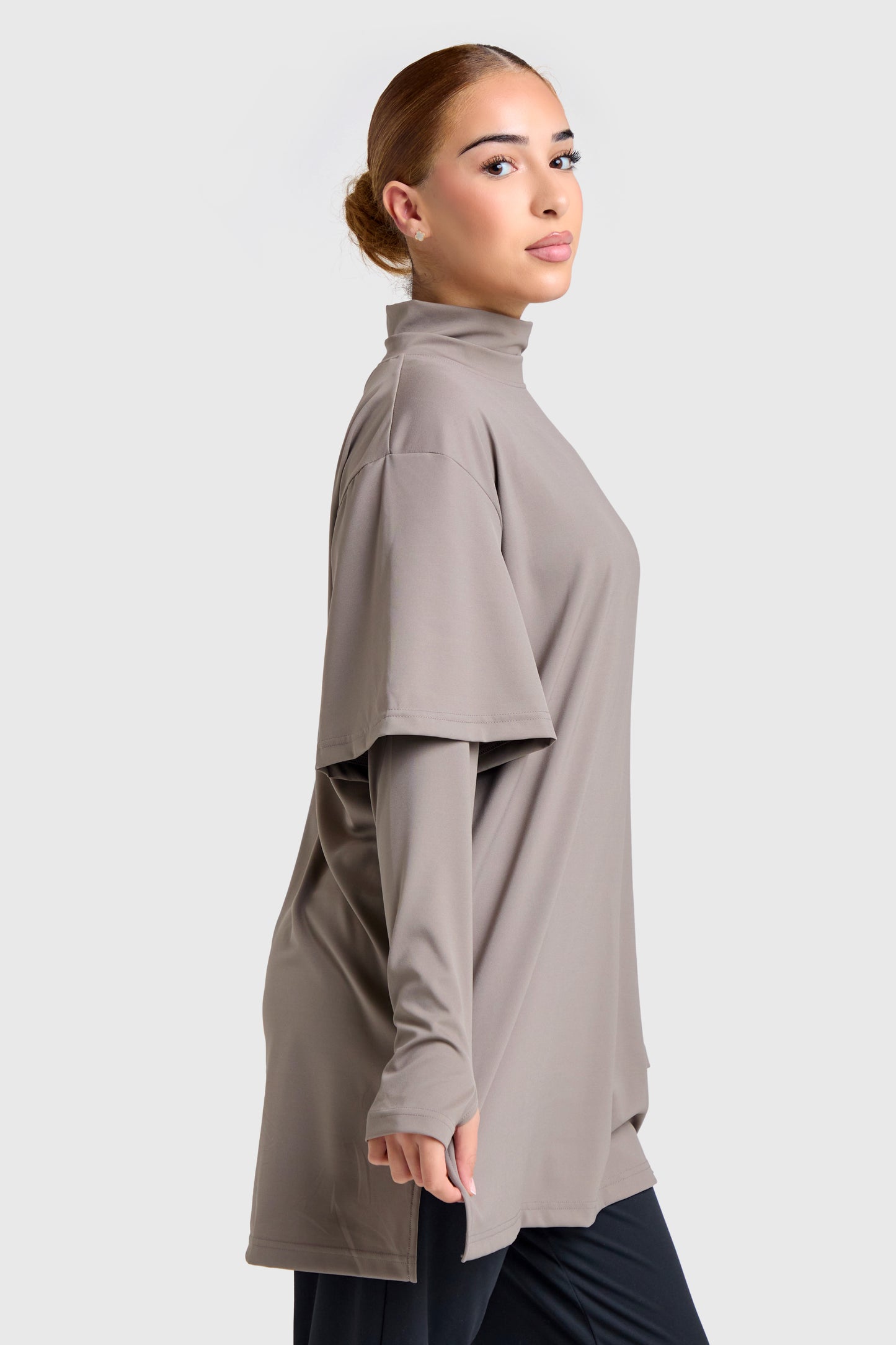 Oversized Active Tee - Coffee Brown