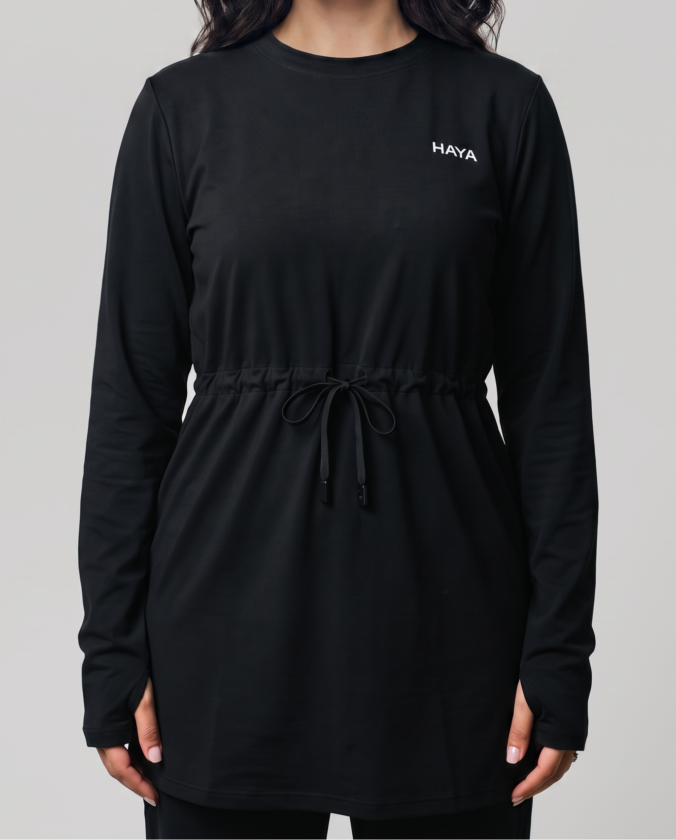 CottonMotion Modest Active Top - Black