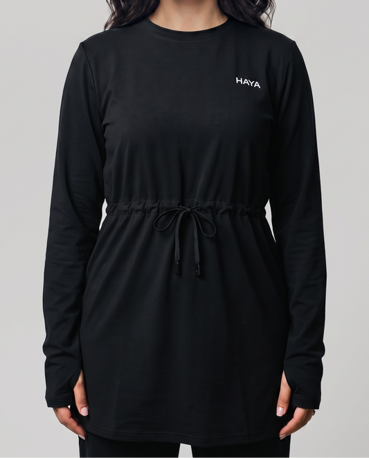 CottonMotion Modest Active Top - Black