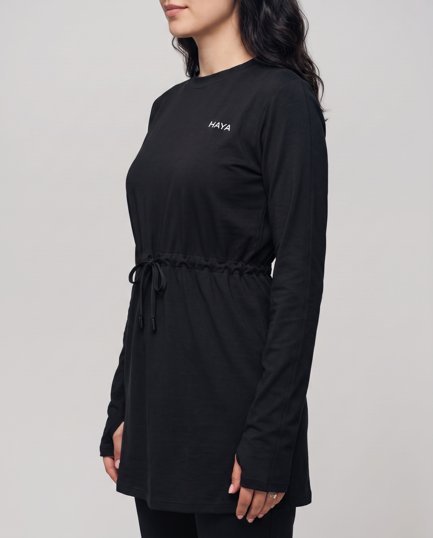 CottonMotion Modest Active Top - Black