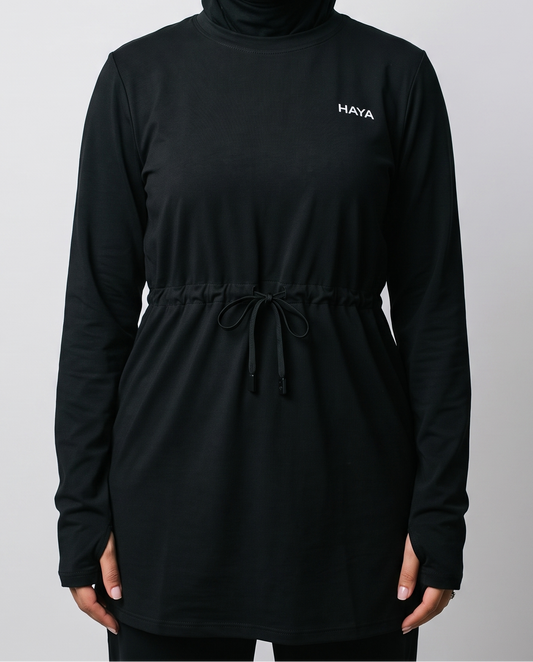 CottonMotion Modest Active Top - Black