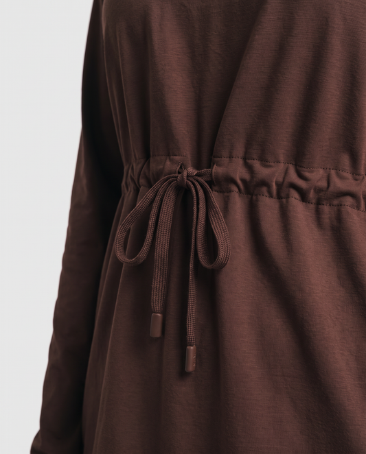 CottonMotion Modest Active Top - Espresso Brown