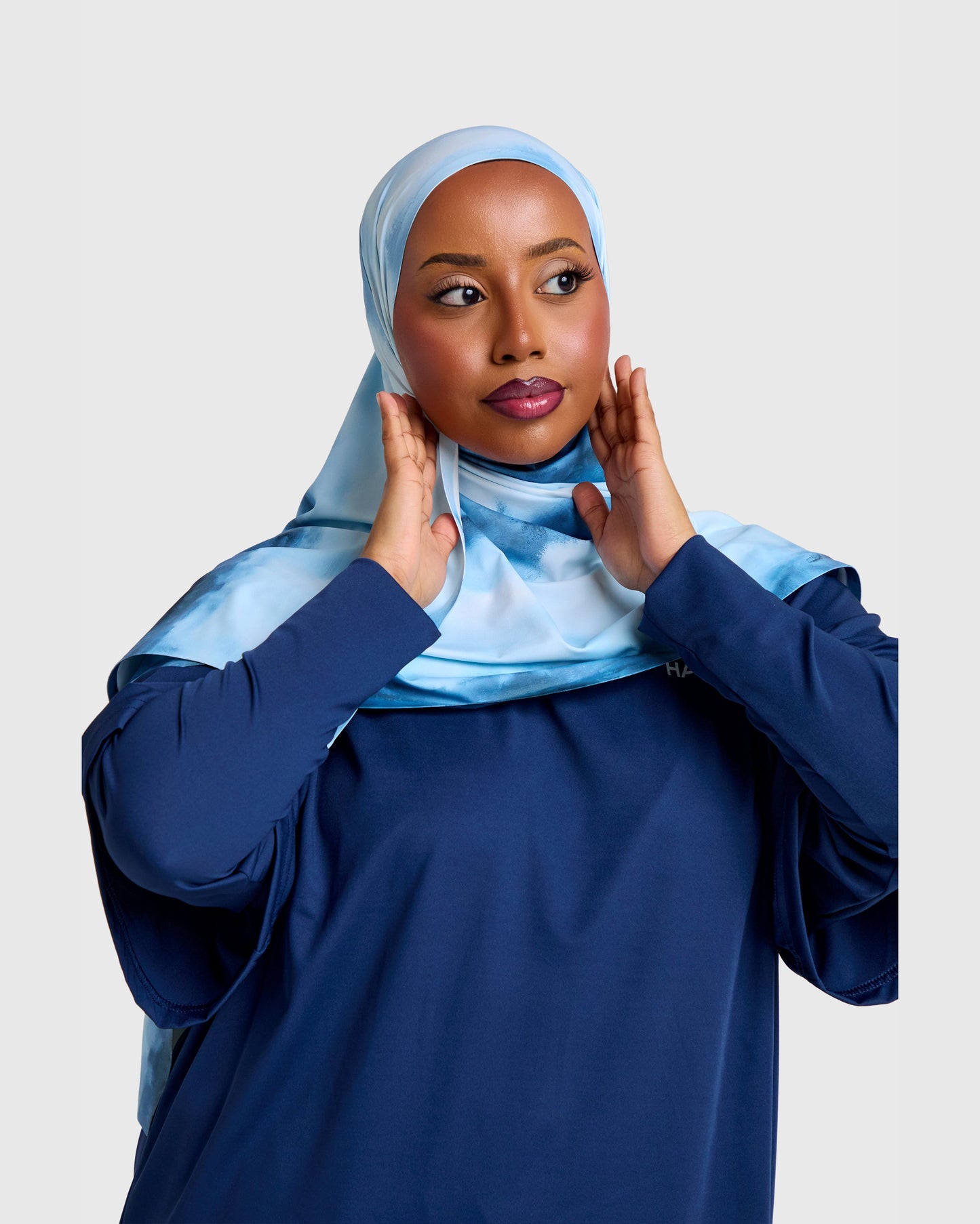 Printed Sports Hijab - Ocean