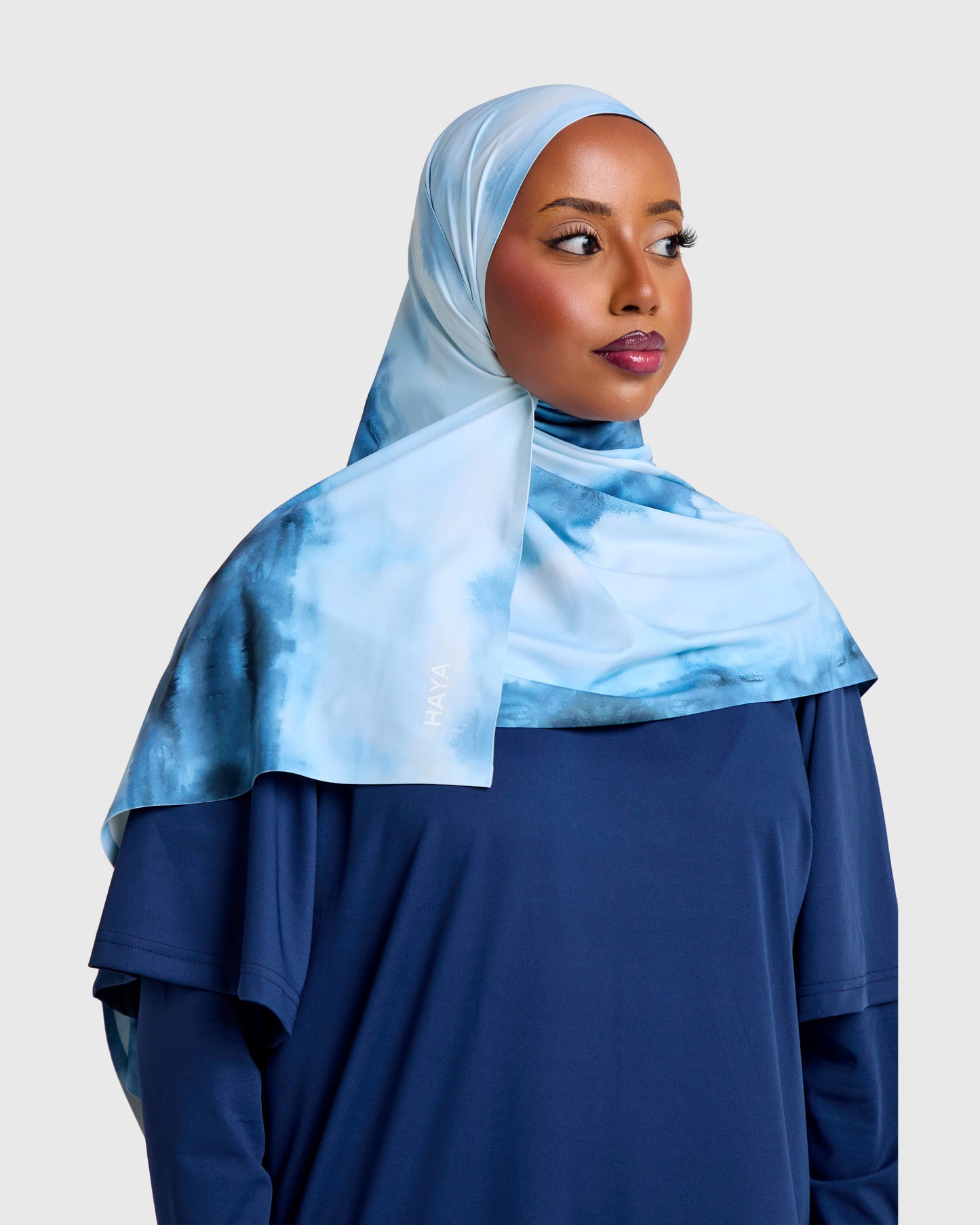 Printed Sports Hijab - Ocean