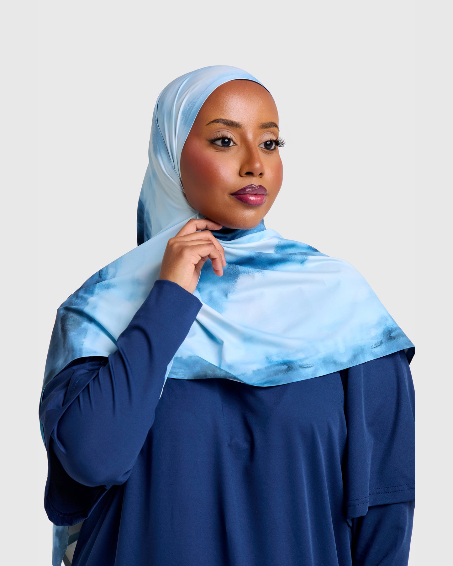 Printed Sports Hijab - Ocean