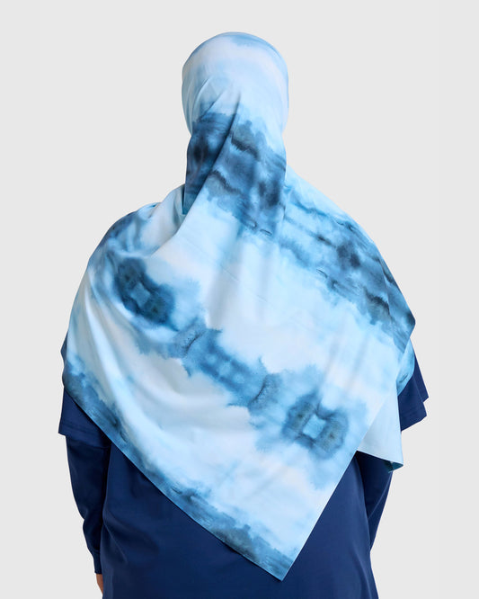 Printed Sports Hijab - Ocean