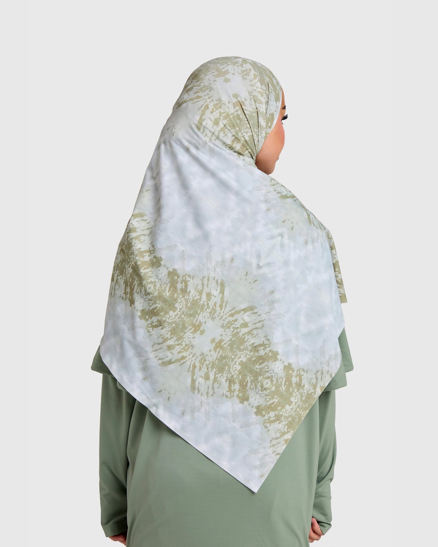 Printed Sports Hijab - Olive