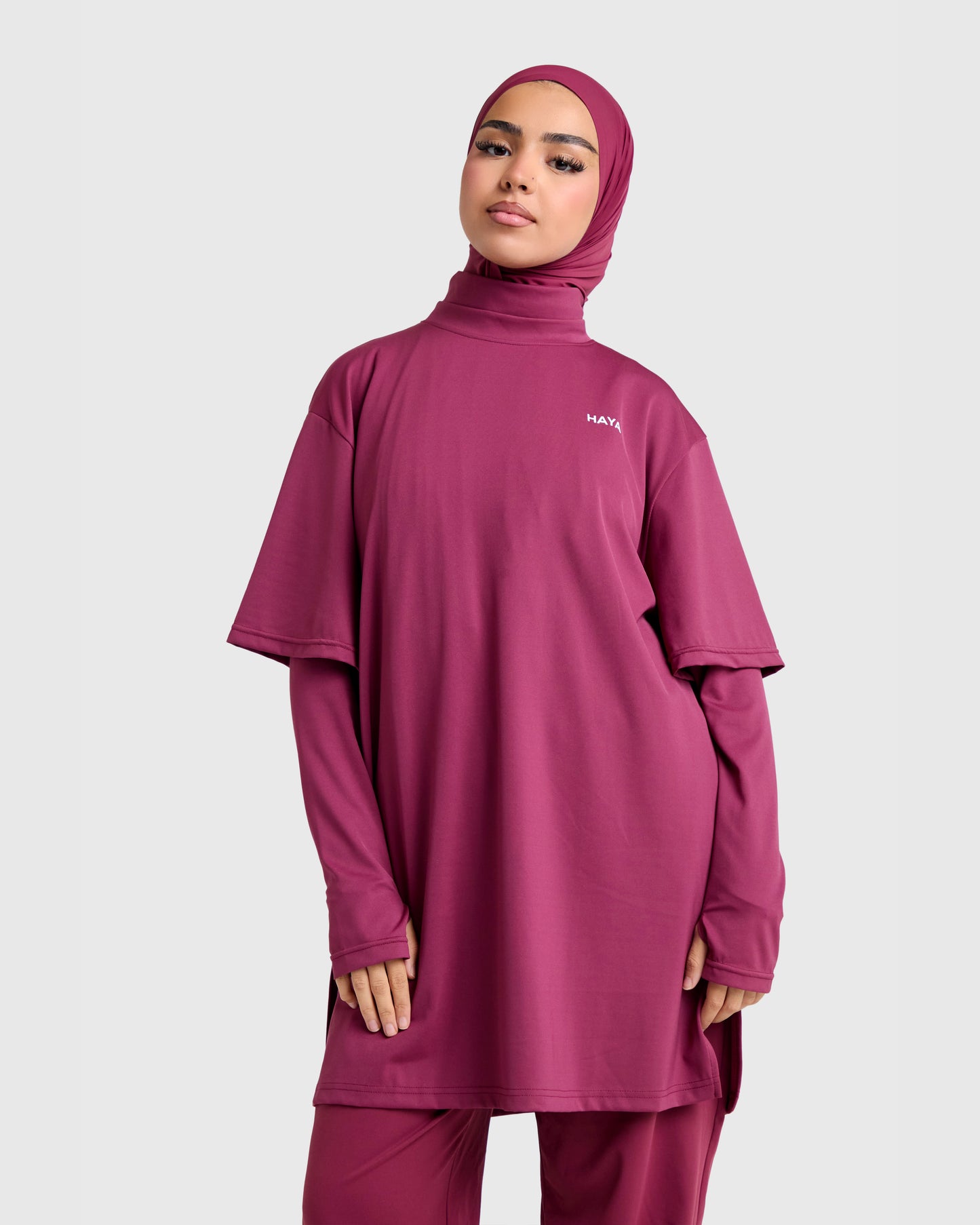 Oversized Active Tee - Burgundy