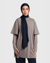 Oversized Active Tee - Coffee Brown